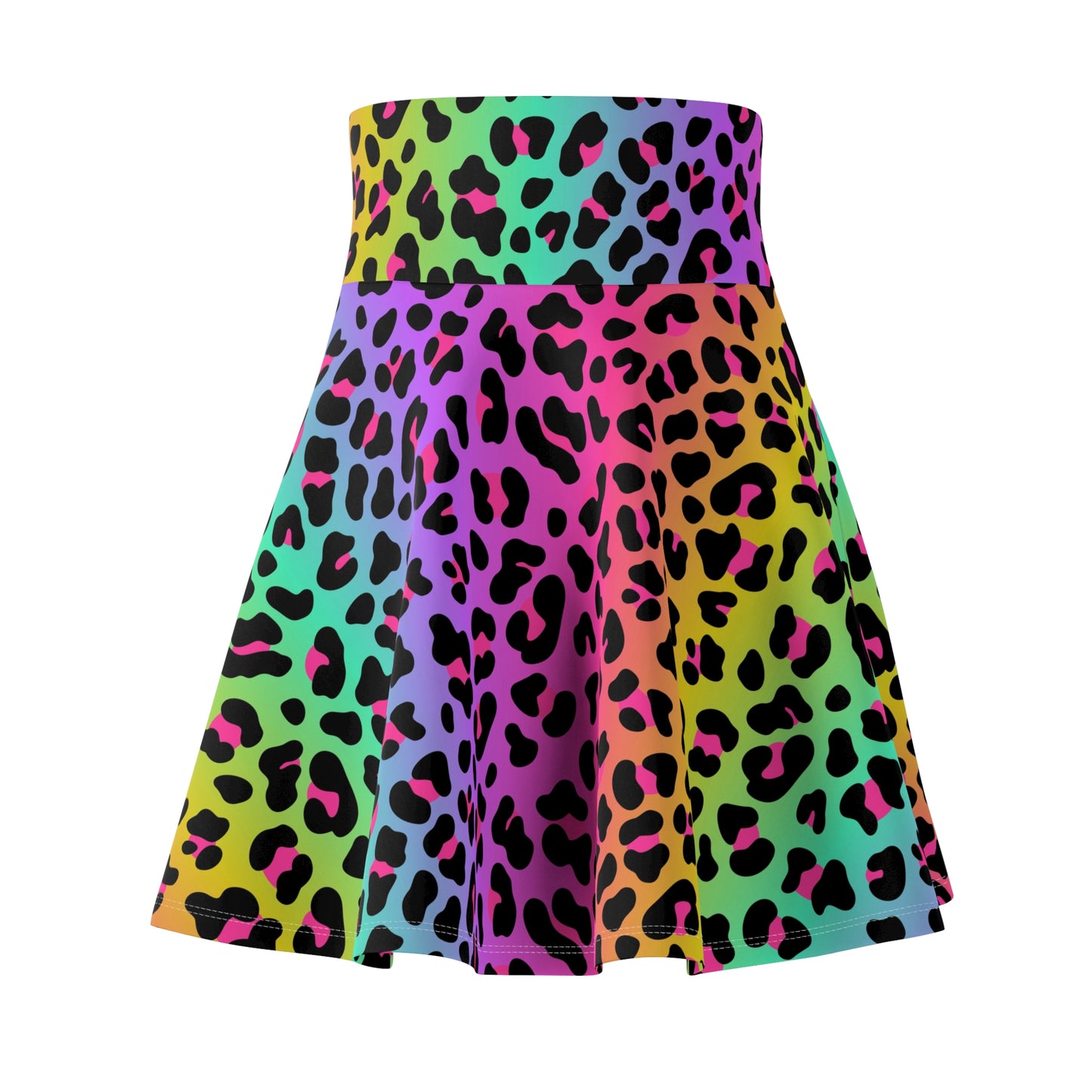 Rainbow Leopard Women's Skater Skirt