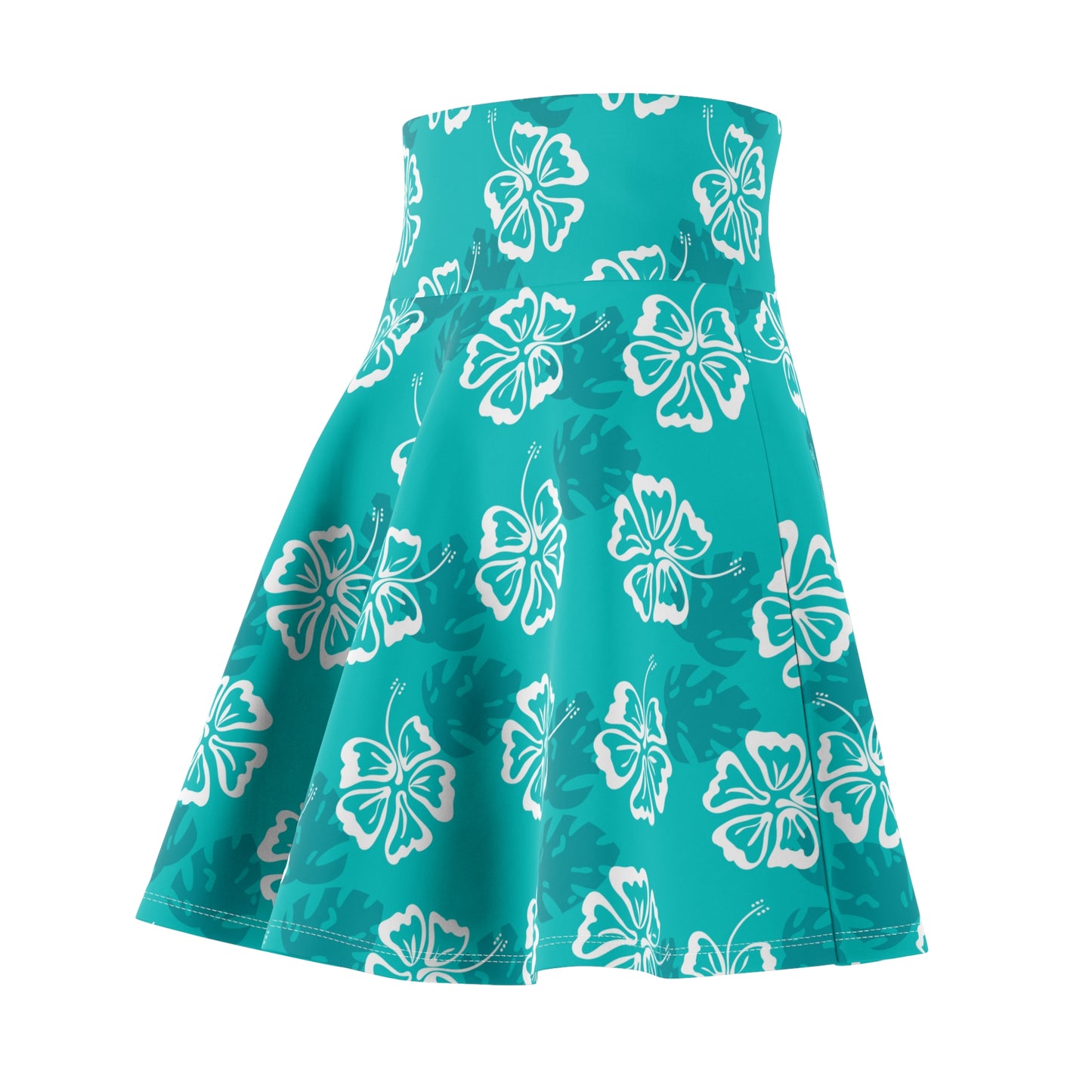 Seafoam Tropical Floral Women's Skater Skirt