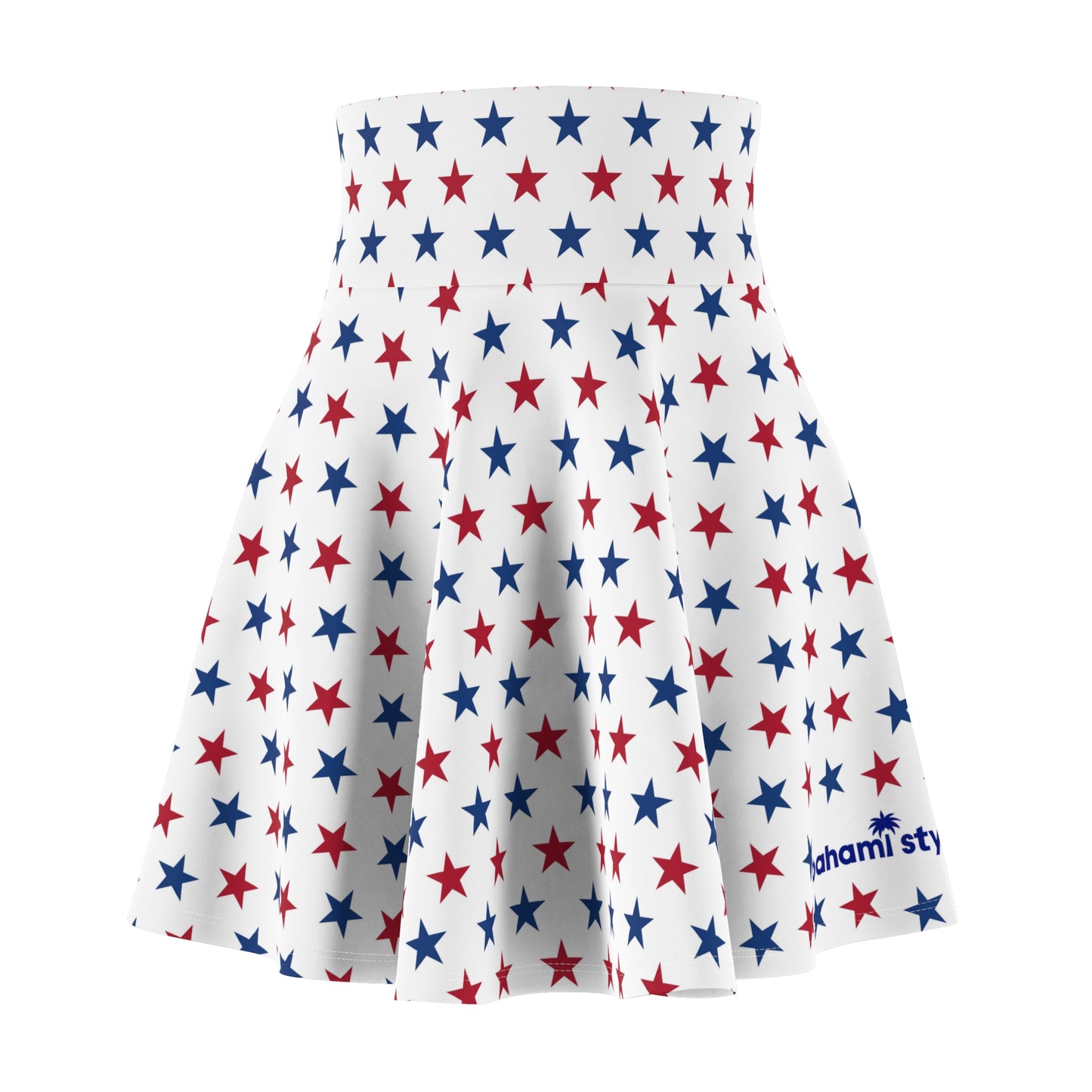 Patriotic Star Print Skater Skirt for Women