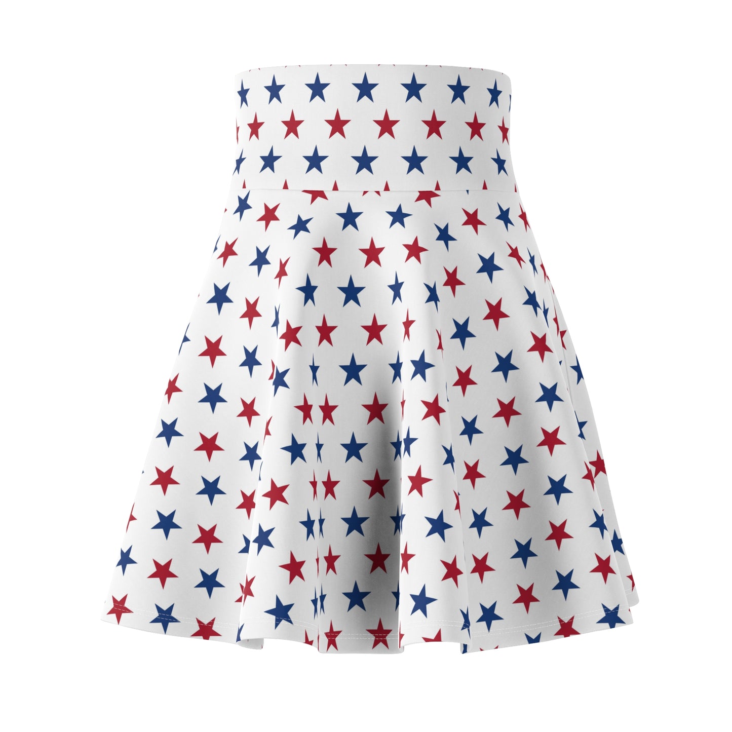 Patriotic Star Print Skater Skirt for Women