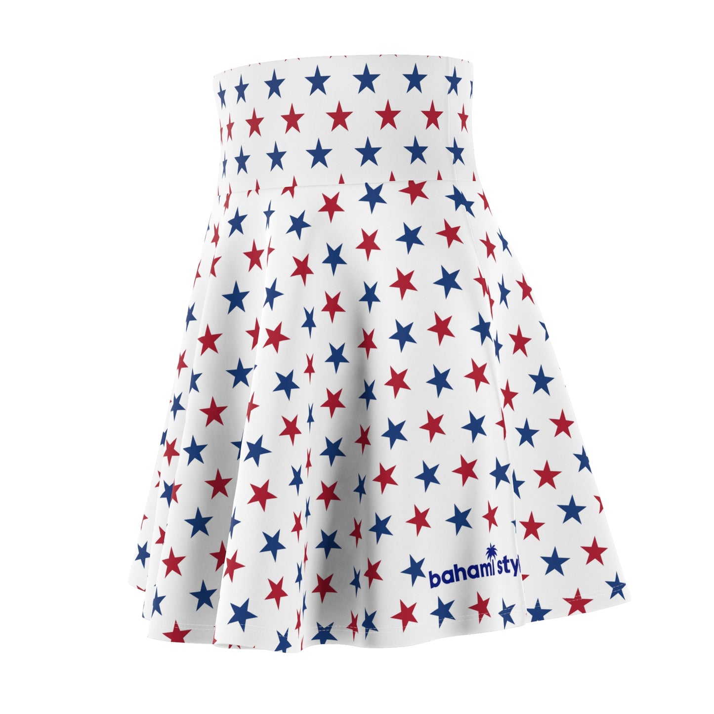 Patriotic Star Print Skater Skirt for Women