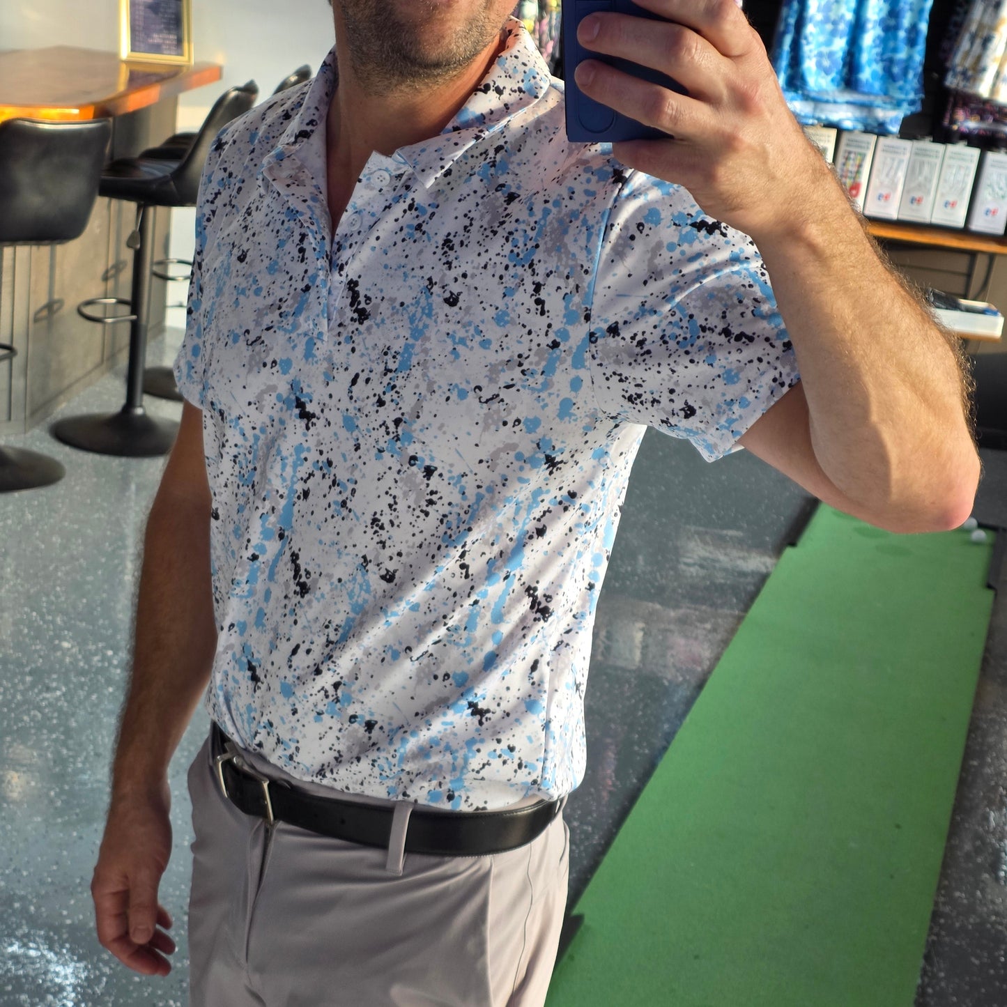 Cloud 9 Paint Splatter Polo