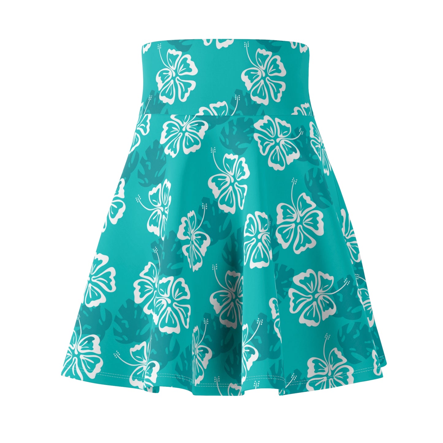 Seafoam Tropical Floral Women's Skater Skirt