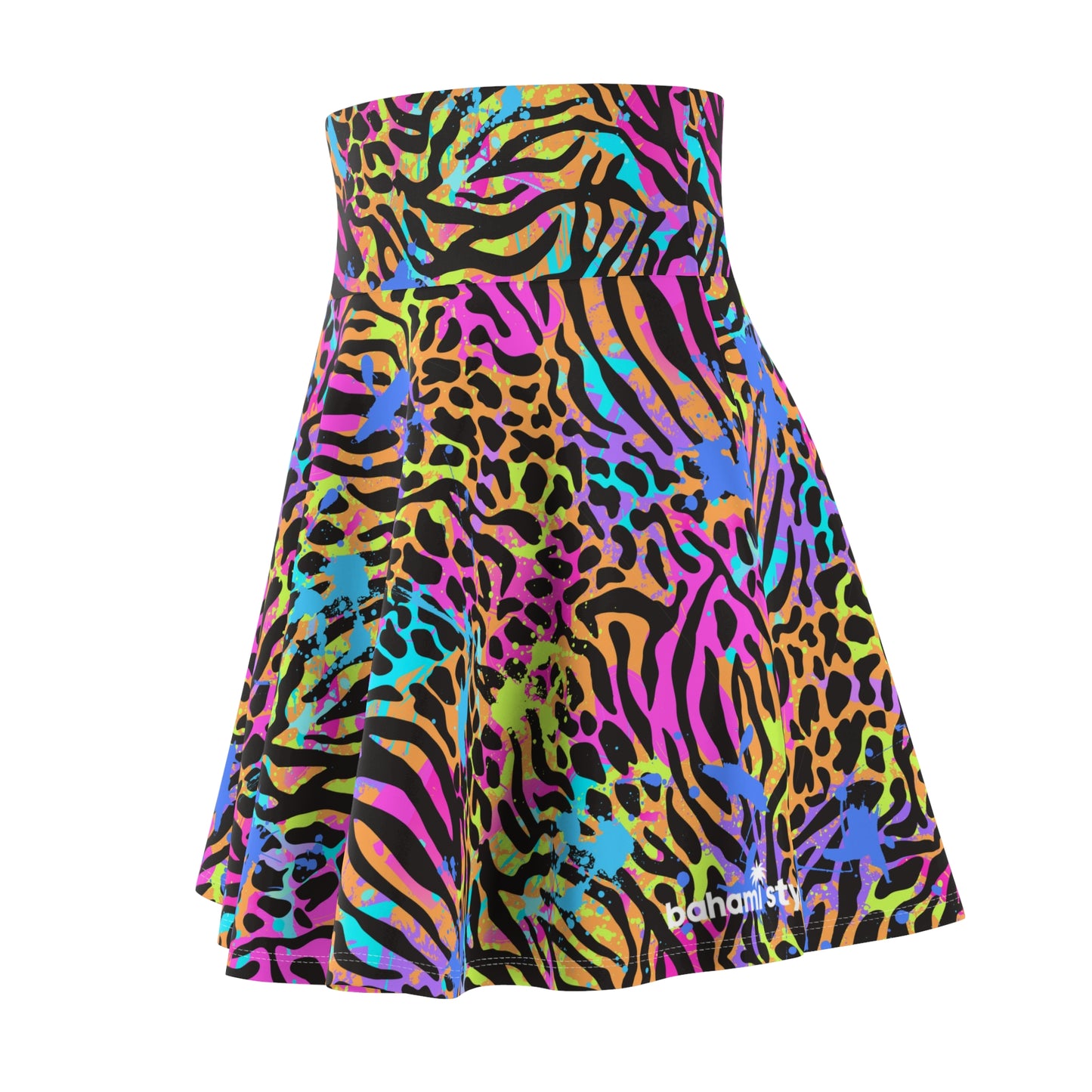 Vibrant Leopard Print Skater Skirt for Women