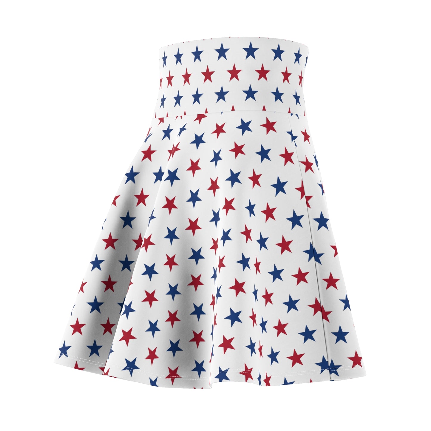 Patriotic Star Print Skater Skirt for Women