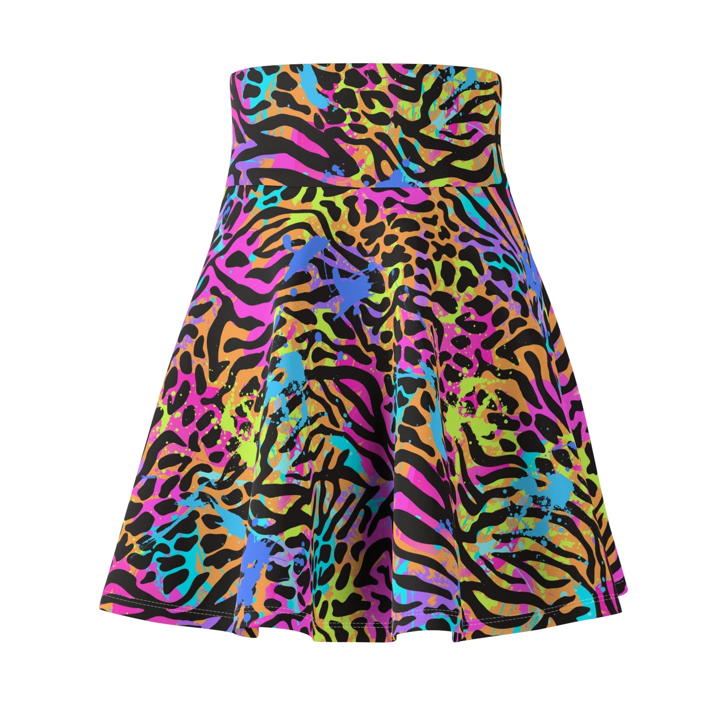 Vibrant Leopard Print Skater Skirt for Women