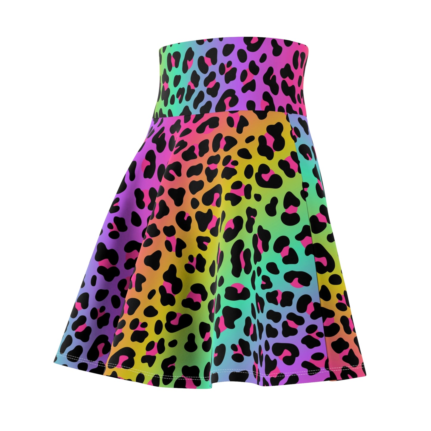 Rainbow Leopard Women's Skater Skirt