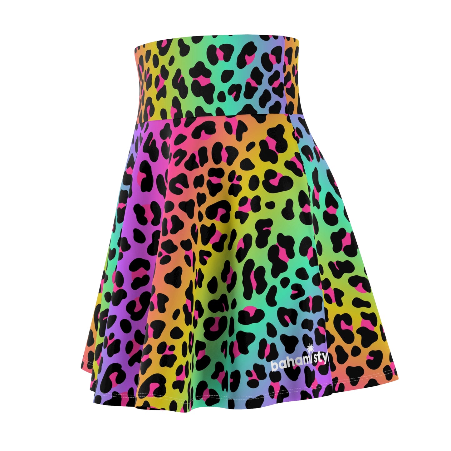 Rainbow Leopard Women's Skater Skirt