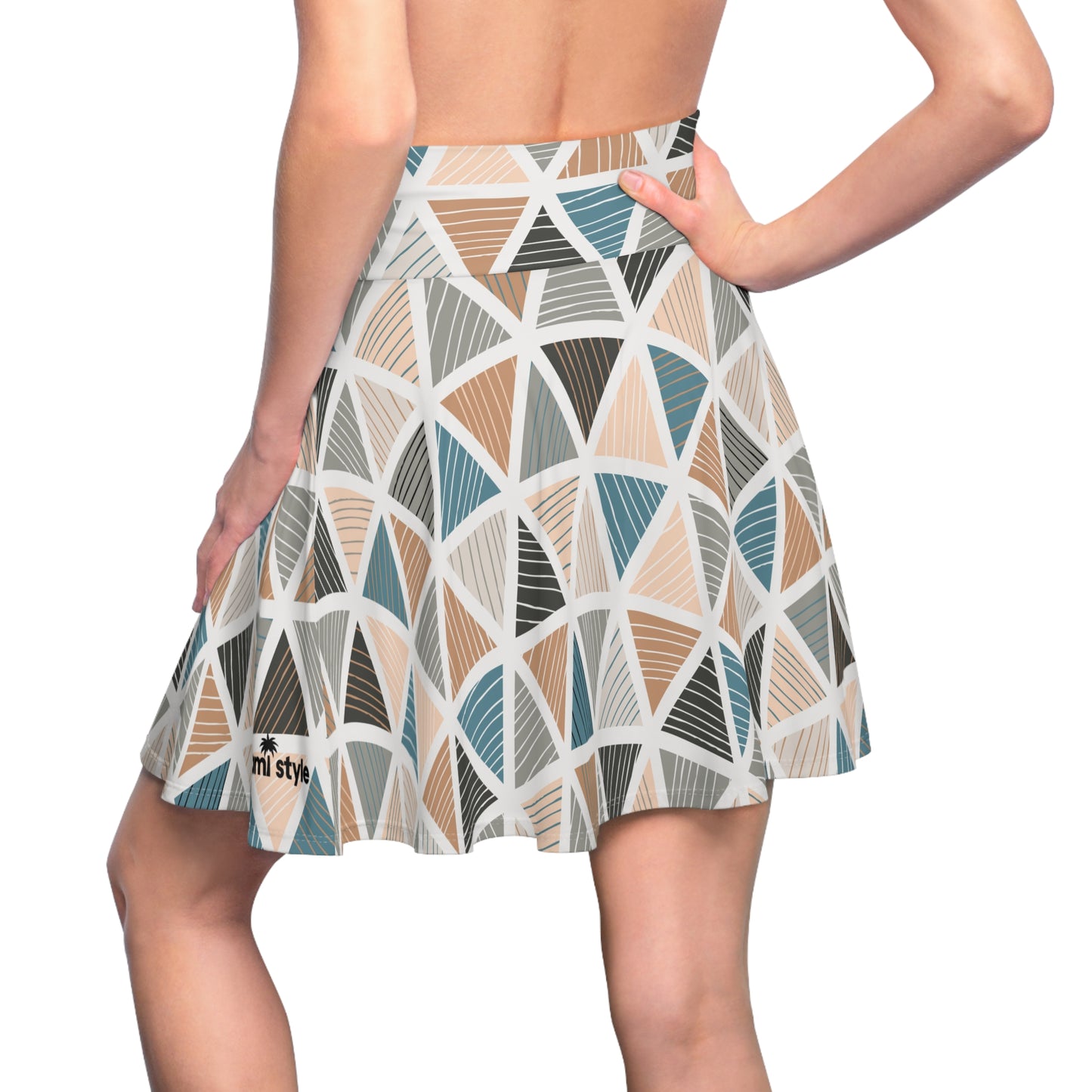 Geometric Print Women's Skater Skirt