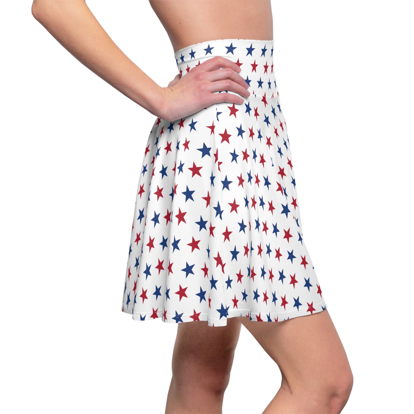 Patriotic Star Print Skater Skirt for Women