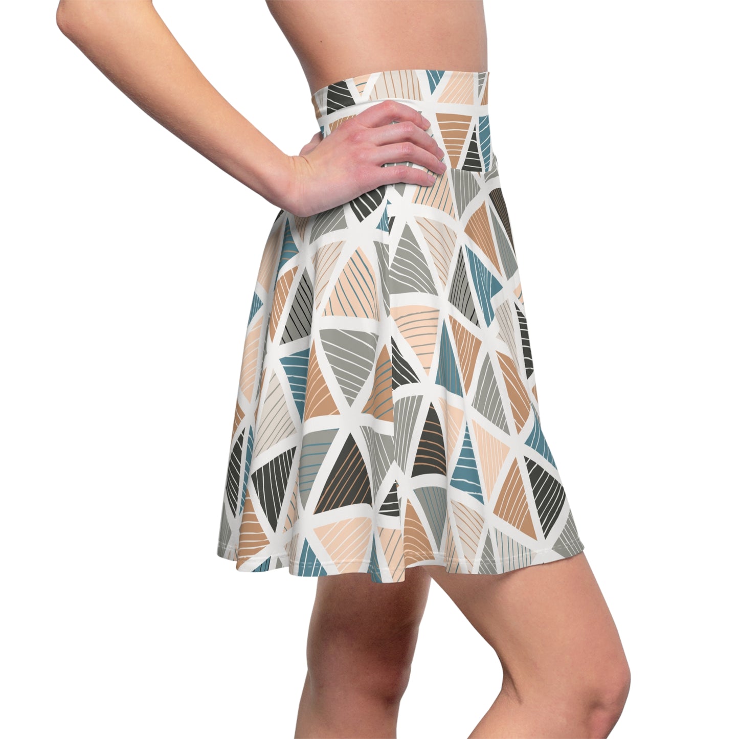 Geometric Print Women's Skater Skirt
