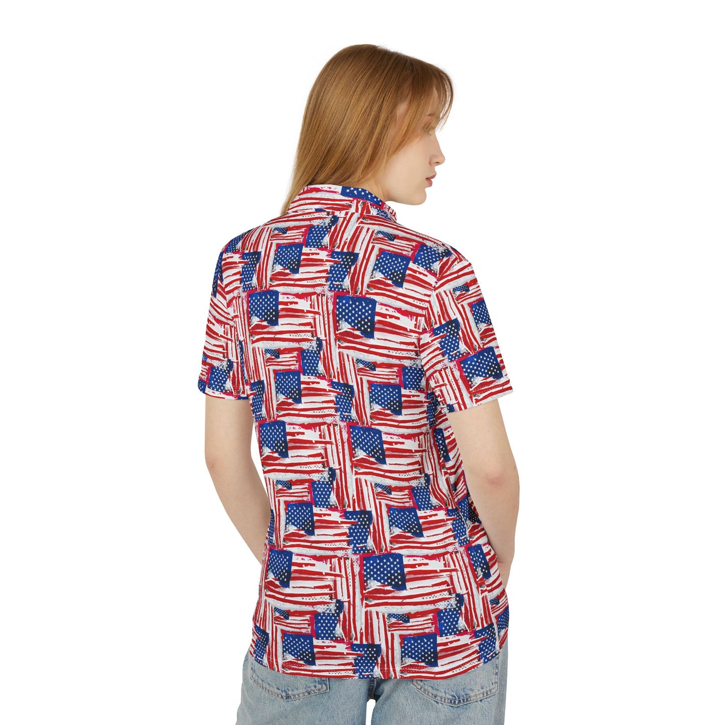 Red, White & Blue American Flag Polo