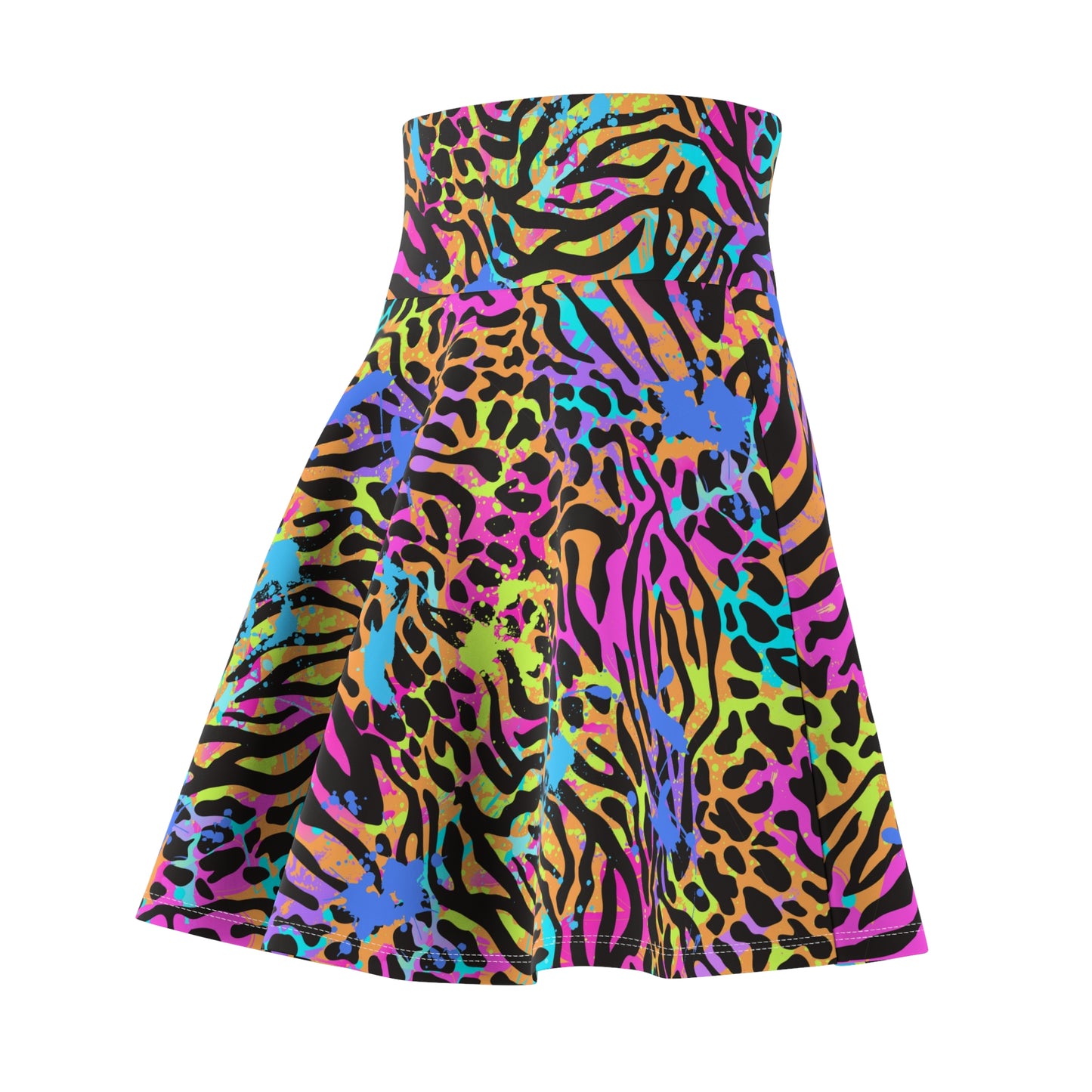 Vibrant Leopard Print Skater Skirt for Women