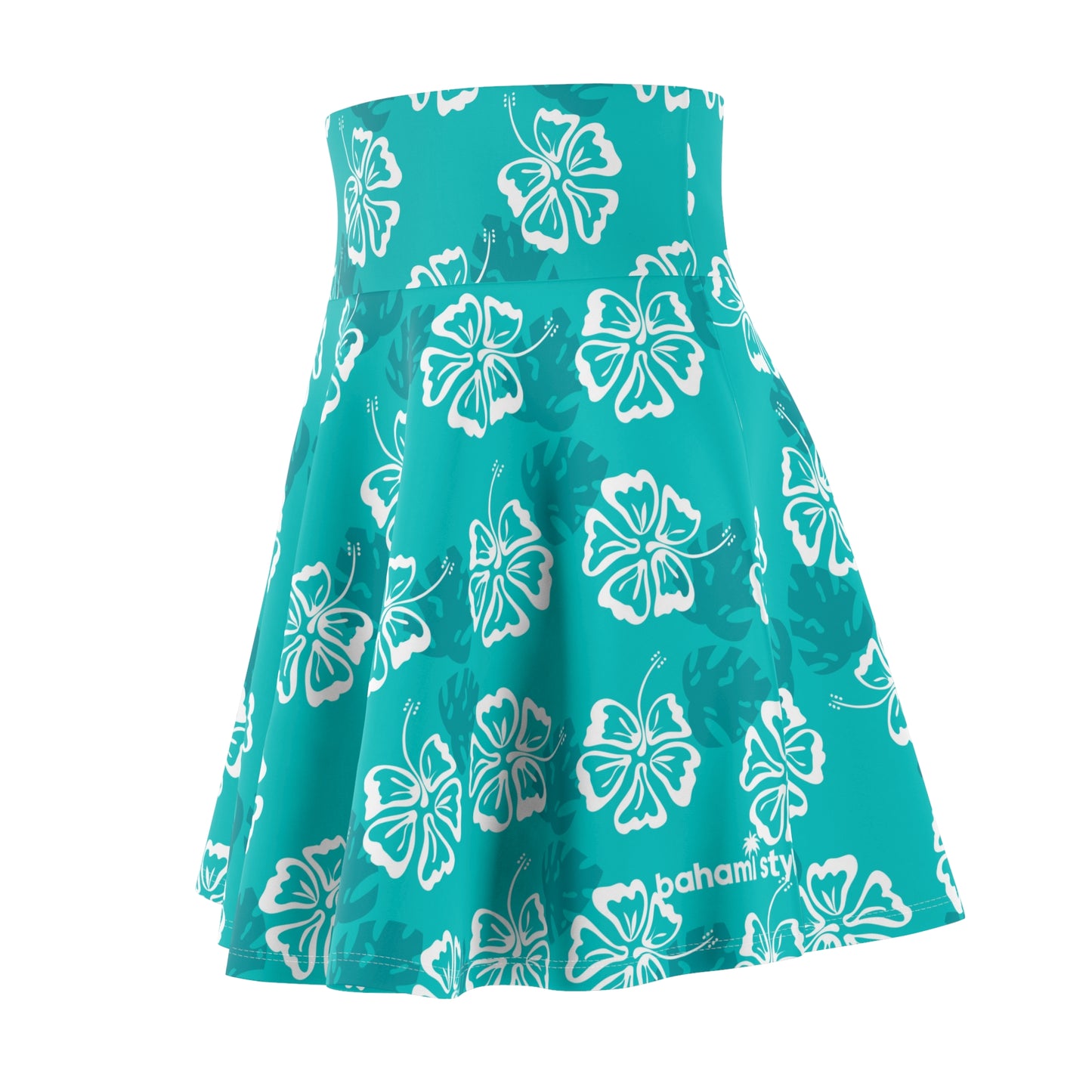 Seafoam Tropical Floral Women's Skater Skirt