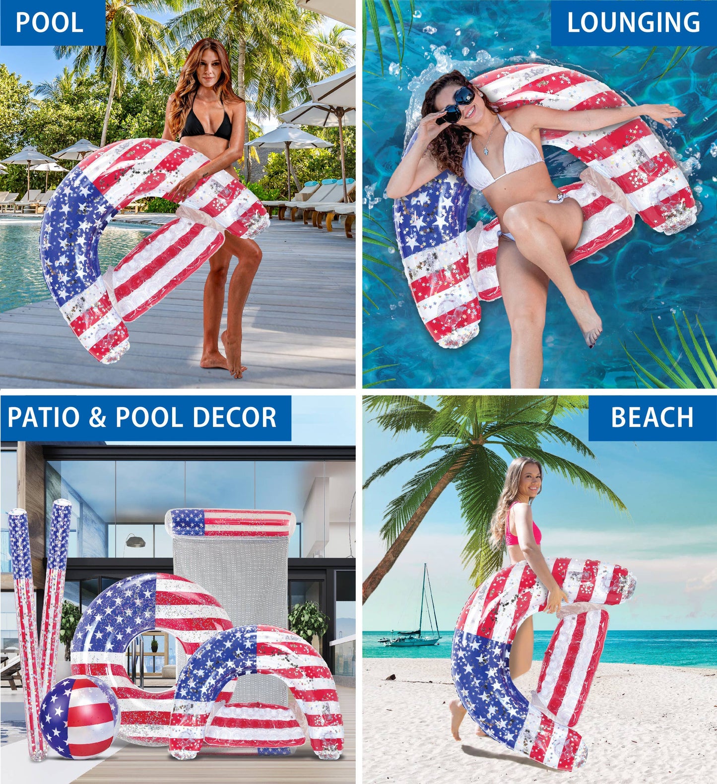 Pool Float - Pool Chair - Usa Flag