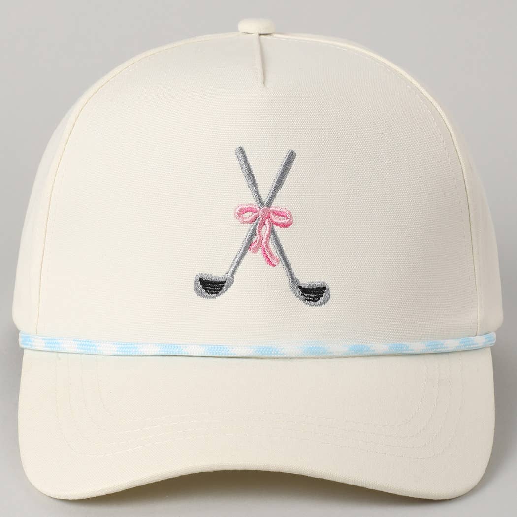 Golf Clubs with Ribbon Embroidered Trucker Hat