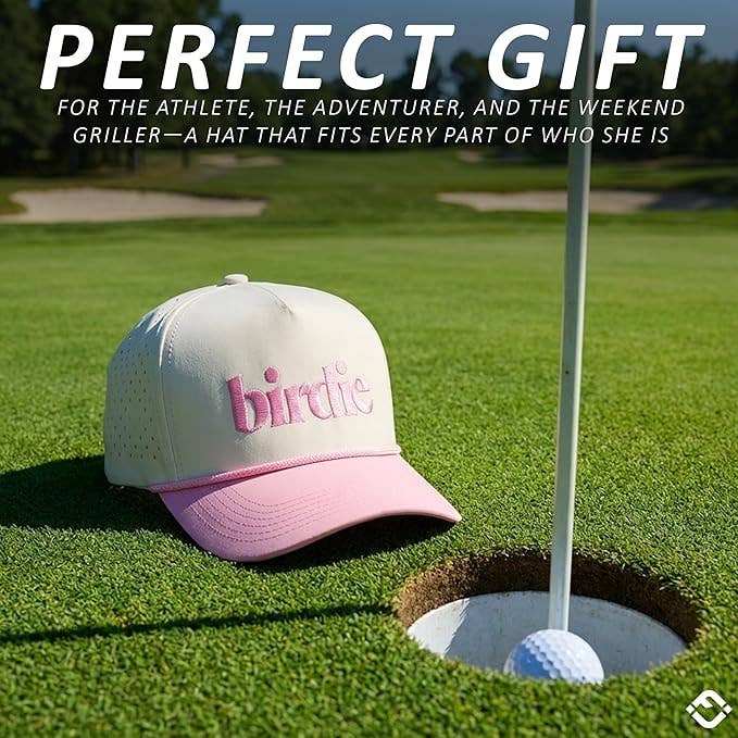 Laser Cut Golf Rope Cap - Birdie - Pink/Beige