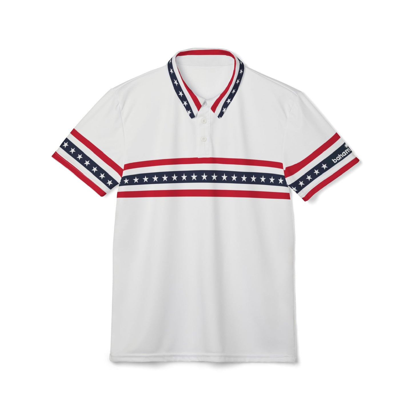 Patriotic Polo Shirt with Star Stripes