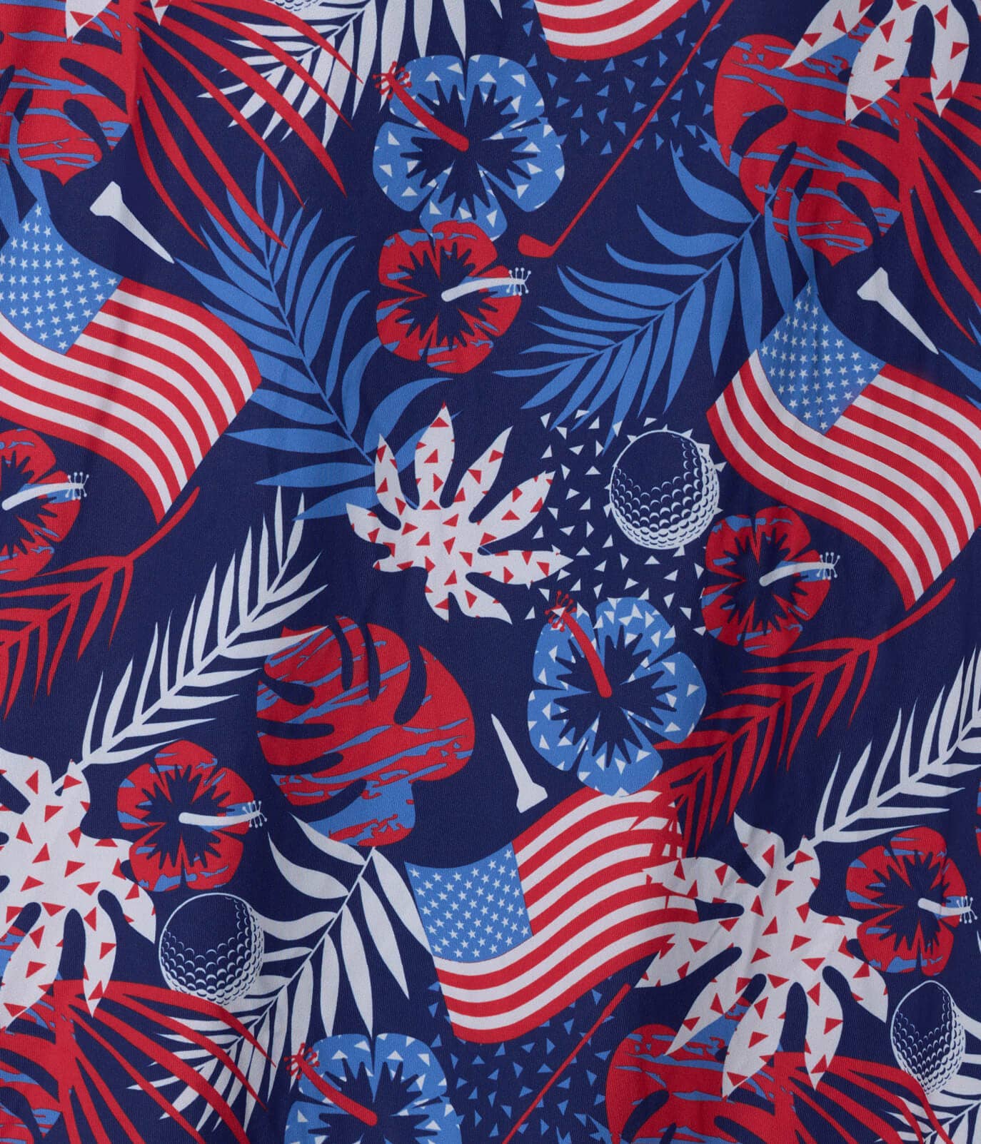 Patriotic Paradise Golf Polo - Men's Tropical USA Golf Shirt