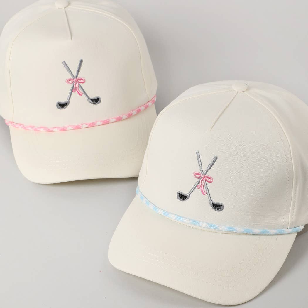 Golf Clubs with Ribbon Embroidered Trucker Hat