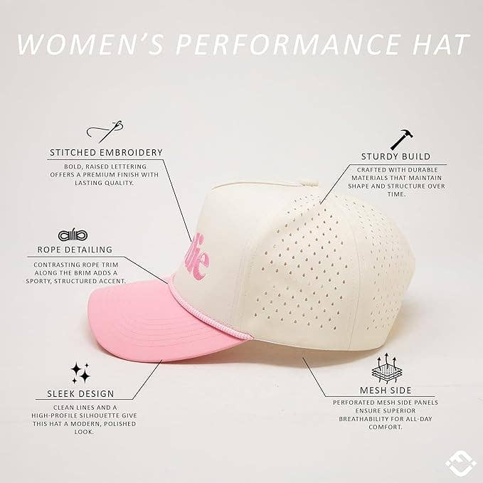 Laser Cut Golf Rope Cap - Birdie - Pink/Beige