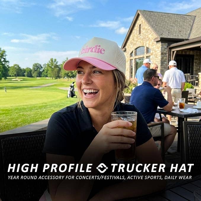 Laser Cut Golf Rope Cap - Birdie - Pink/Beige