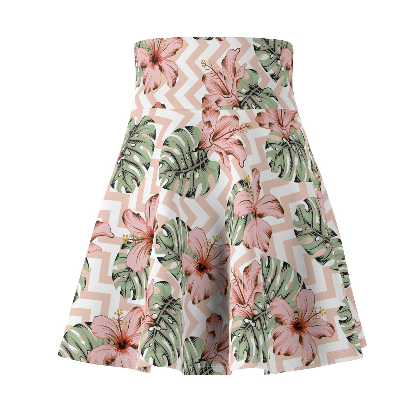 Tropical Floral Geometric Skater Skirt