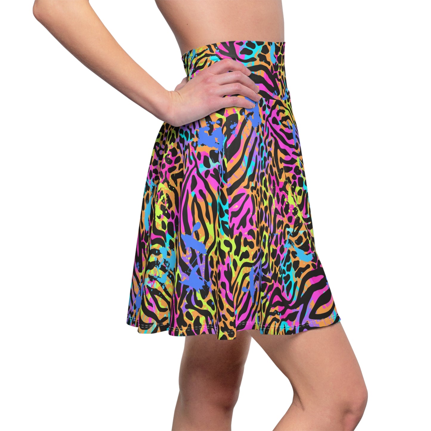 Vibrant Leopard Print Skater Skirt for Women