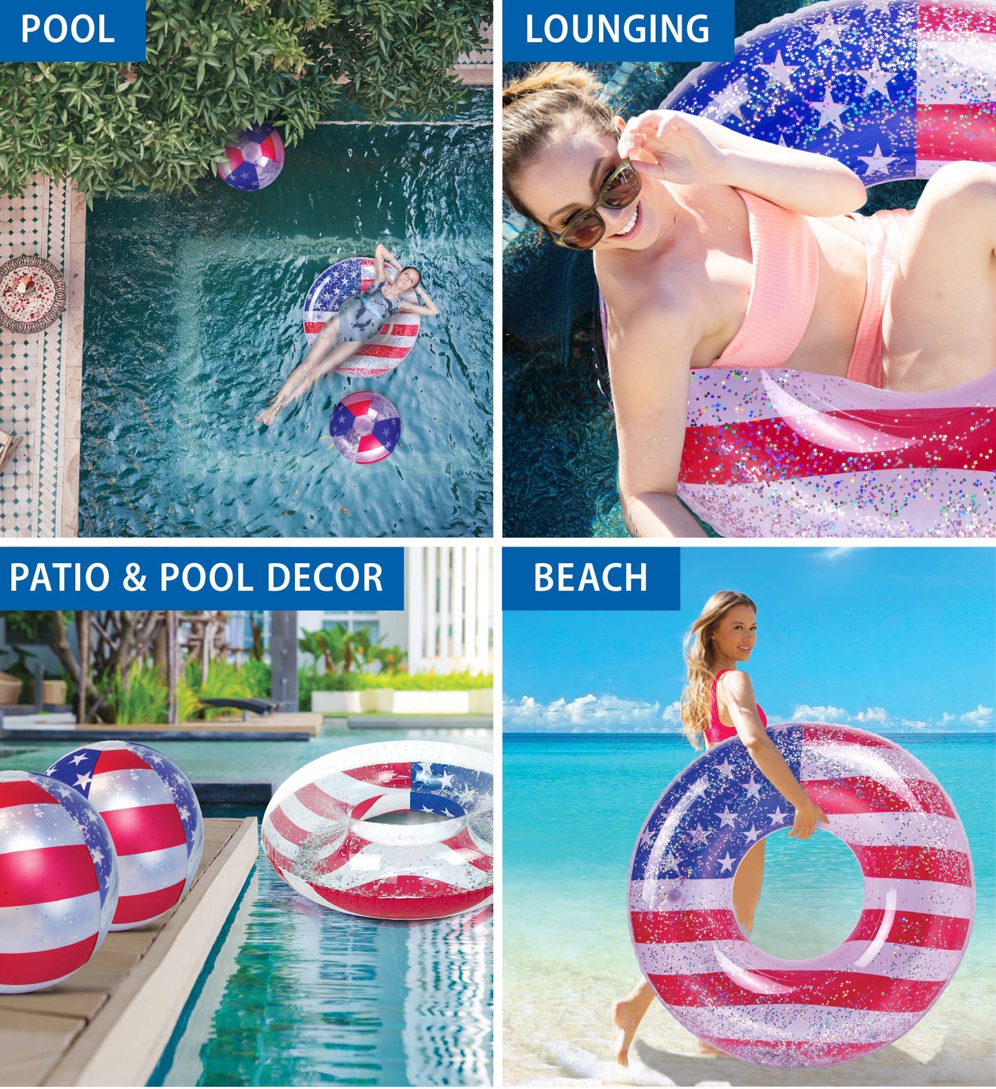 Pool Float - Usa Flag Pool Tube