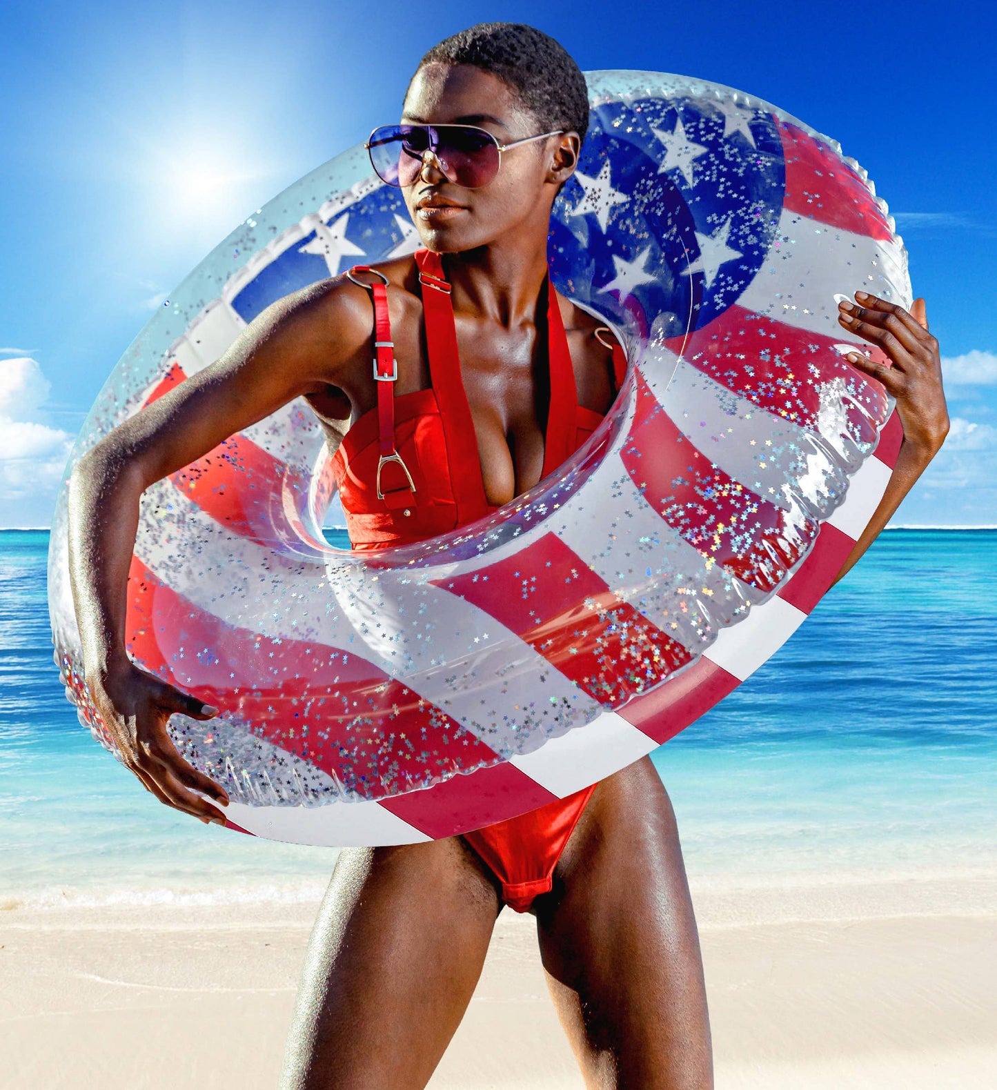 Pool Float - Usa Flag Pool Tube