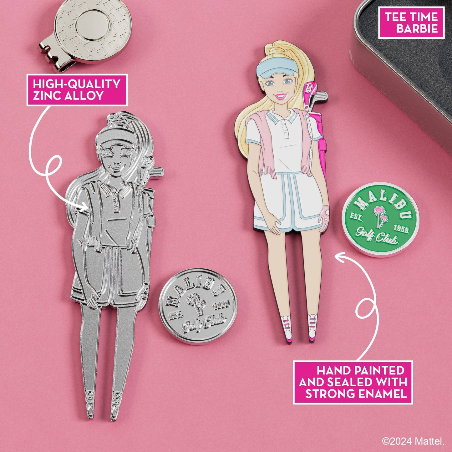 Tee Time Barbie Divot Tool w/ Malibu GC Ball Marker