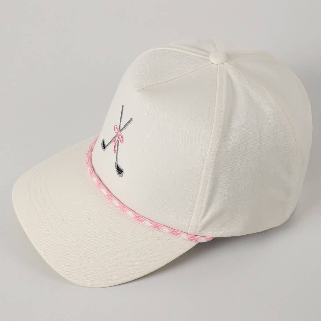 Golf Clubs with Ribbon Embroidered Trucker Hat